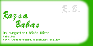 rozsa babas business card